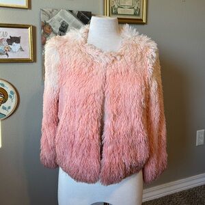 Mother Denim Faux Fur Boxy Jacket Small Pink - Like New Condition